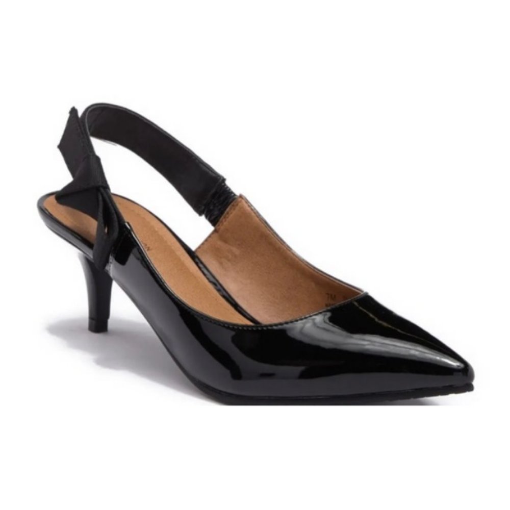 Anthropologie Black Slingback Heels